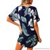 Annystore Women Chiffon V Neck Tie The Knot Printed Bathing Suit Bikini Swimsuit Beach Cover Up Dress Navy Blue B07BLRJ878